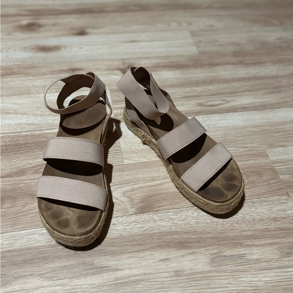 Francesca's Collections Beige Espadrille Sandals